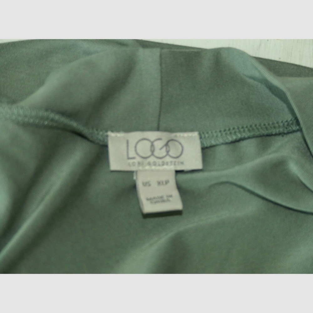 LOGO Lori Goldstein Sage Open Cardigan Sheer Hem XLP Duster Office Casual Pocket - Picture 3 of 7